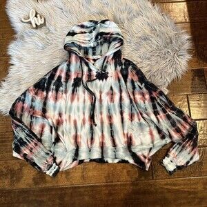 Young Fabulous & Broke Womens Sweatshirt Hoodie Pullover Pink  Blue Tie Dye S M